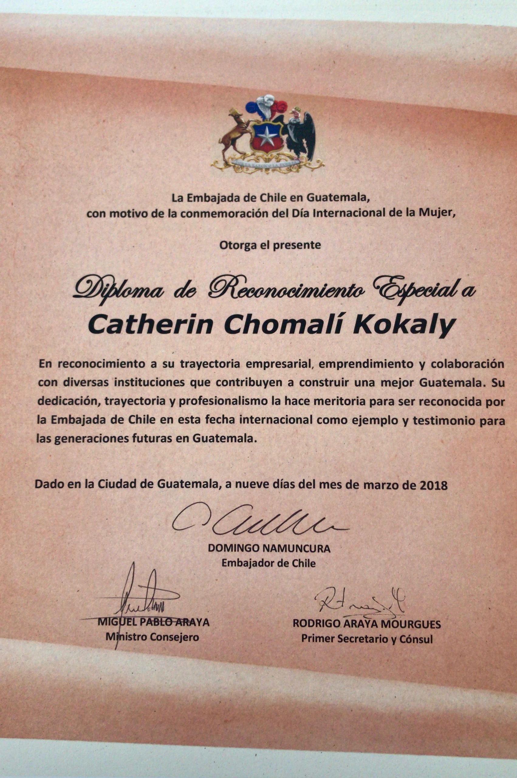 Diploma Embajada de Chile
